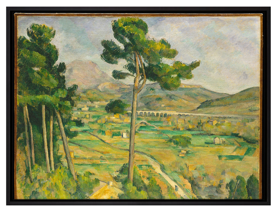 Paul Cézanne  - Mont Sainte Victoire und das Viadukt  auf Leinwandbild gerahmt Größe 80x60