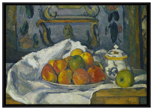 Paul Cézanne  - Apfelteller auf Leinwandbild gerahmt Größe 100x70