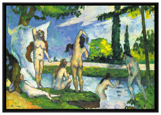 Paul Cézanne  - Die Badenden auf Leinwandbild gerahmt Größe 100x70