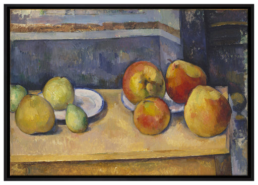 Paul Cézanne  - Stillleben mit Äpfel und Birnen.  auf Leinwandbild gerahmt Größe 100x70