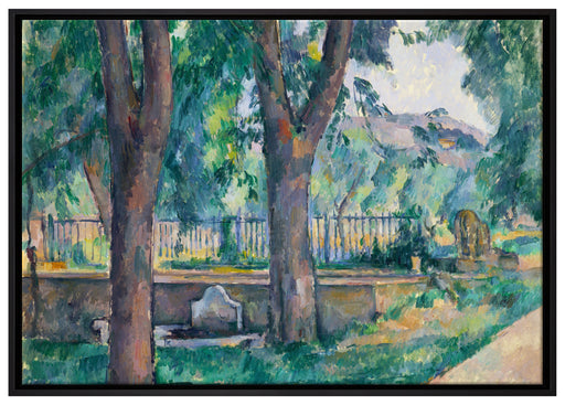 Paul Cézanne  - Das Becken beim Jas de Bouffan auf Leinwandbild gerahmt Größe 100x70