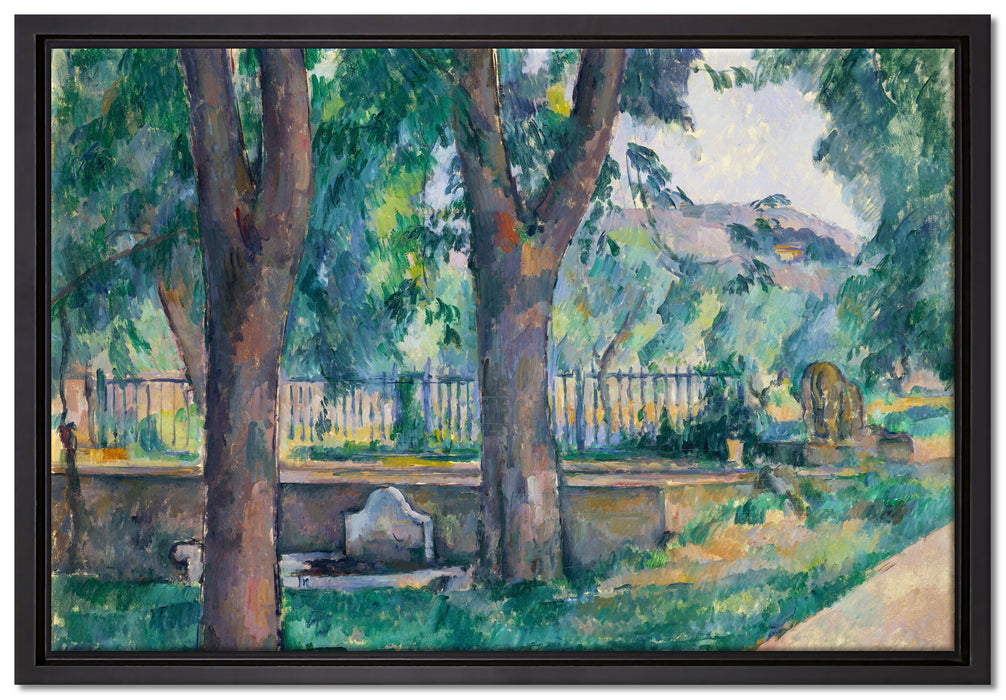 Paul Cézanne  - Das Becken beim Jas de Bouffan  auf Leinwandbild gerahmt Größe 60x40