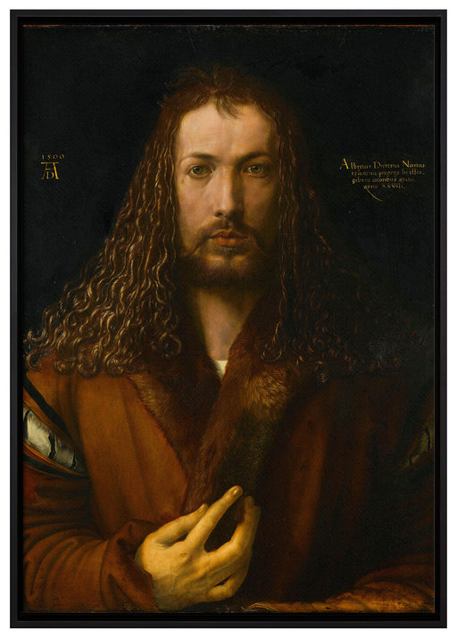 Albrecht Dürer - Selbstbildnis  auf Leinwandbild gerahmt Größe 100x70