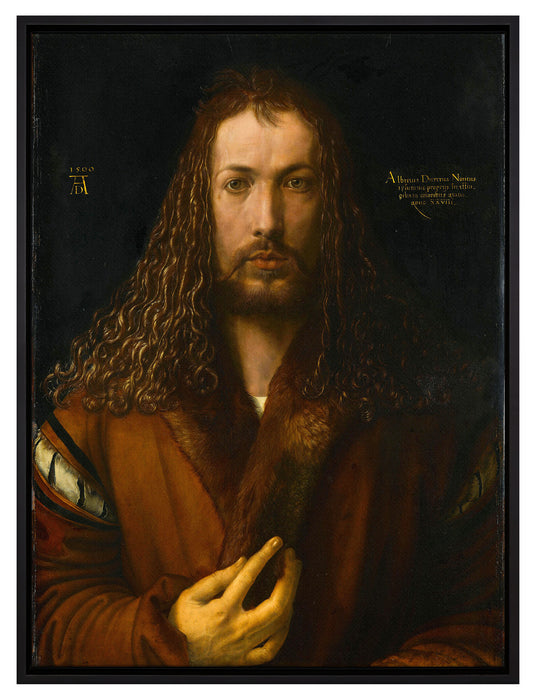 Albrecht Dürer - Selbstbildnis   auf Leinwandbild gerahmt Größe 80x60