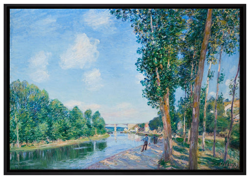 Alfred Sisley - Saint Mammès June Sunshine auf Leinwandbild gerahmt Größe 100x70