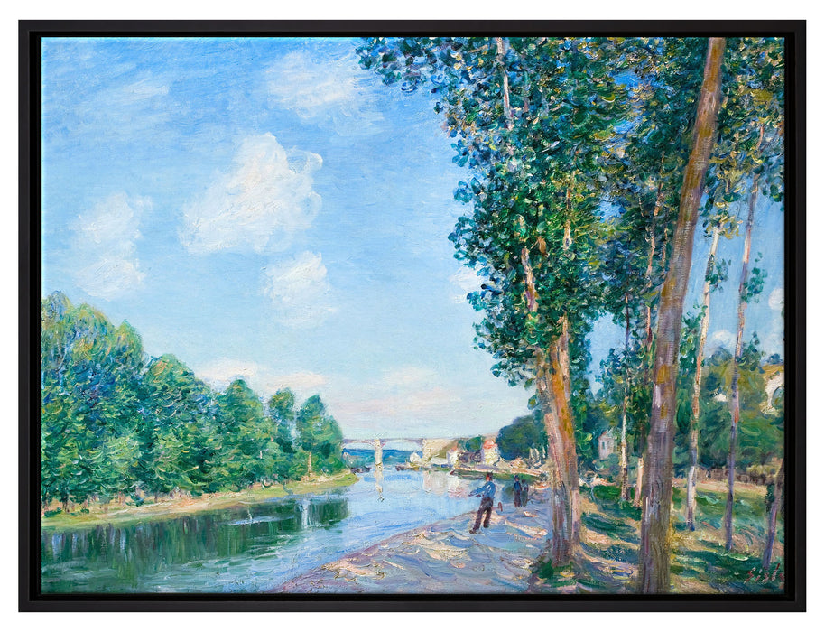 Alfred Sisley - Saint Mammès June Sunshine  auf Leinwandbild gerahmt Größe 80x60