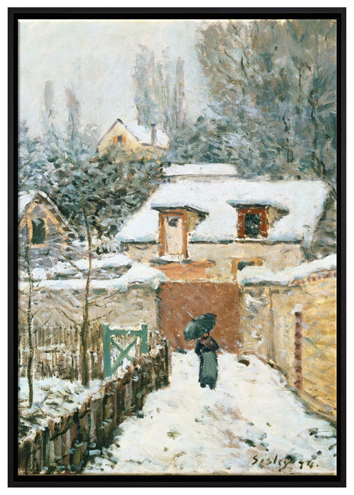 Alfred Sisley - Schnee in Louveciennes auf Leinwandbild gerahmt Größe 100x70