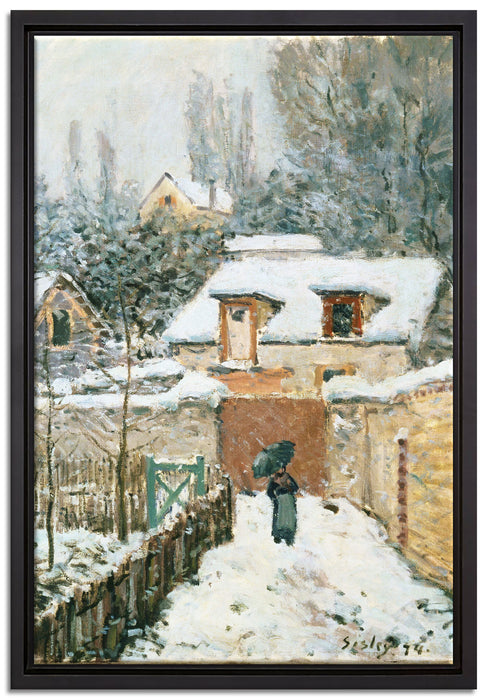 Alfred Sisley - Schnee in Louveciennes  auf Leinwandbild gerahmt Größe 60x40