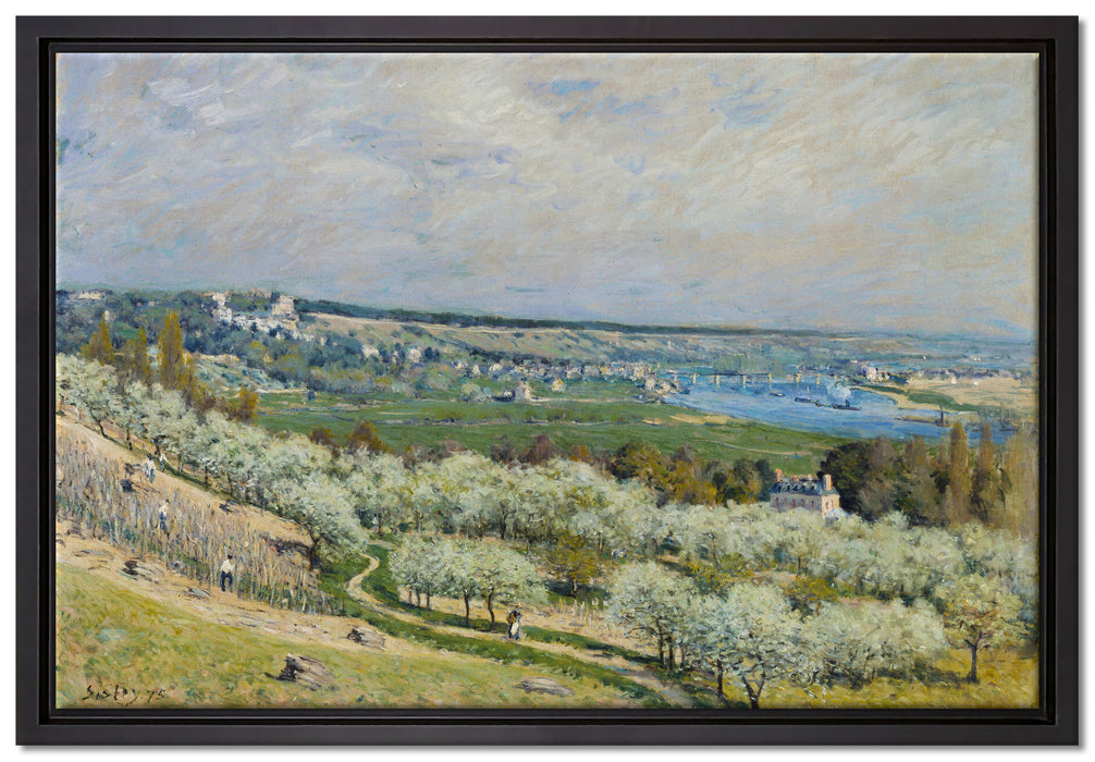 Alfred Sisley - Die Terrasse in Saint-Germain Spring  auf Leinwandbild gerahmt Größe 60x40