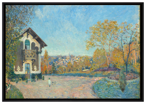 Alfred Sisley - View of Marly-le-Roi from Coeur-Volant auf Leinwandbild gerahmt Größe 100x70