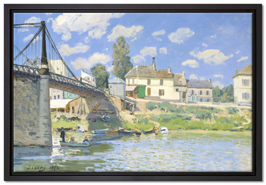 Alfred Sisley - Bridge at Villeneuve-la-Garenne  auf Leinwandbild gerahmt Größe 60x40