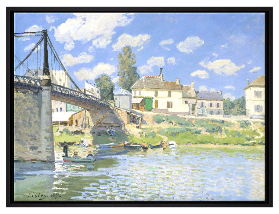 Alfred Sisley - Bridge at Villeneuve-la-Garenne  auf Leinwandbild gerahmt Größe 80x60