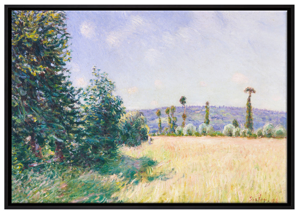 Alfred Sisley - Sahurs Meadows in Morning Sun  auf Leinwandbild gerahmt Größe 100x70