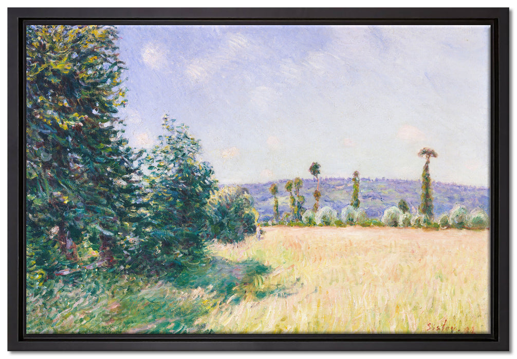 Alfred Sisley - Sahurs Meadows in Morning Sun   auf Leinwandbild gerahmt Größe 60x40