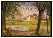 Alfred Sisley - Village On The Banks Of The Seine Ville auf Leinwandbild gerahmt Größe 100x70