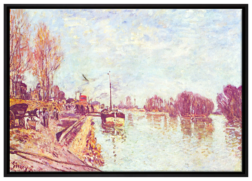 Alfred Sisley - His at Suresne  auf Leinwandbild gerahmt Größe 100x70