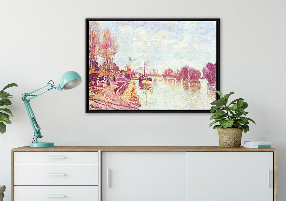 Alfred Sisley - His at Suresne  auf Leinwandbild gerahmt verschiedene Größen im Wohnzimmer