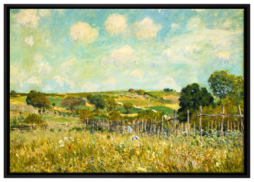 Alfred Sisley - Meadow  auf Leinwandbild gerahmt Größe 100x70