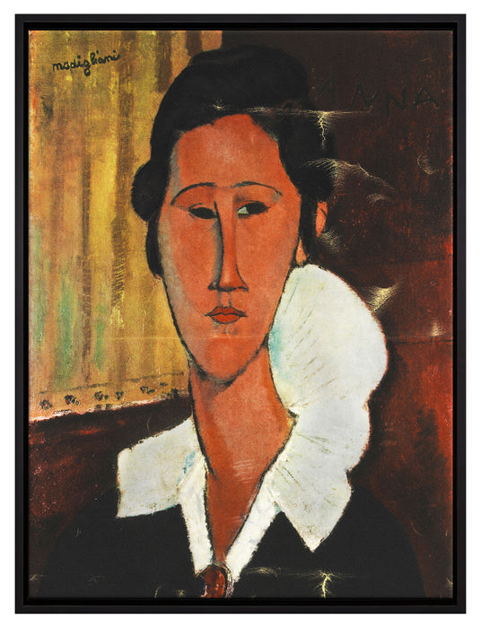 Amedeo Modigliani - Portrait von Hanka Zborowska   auf Leinwandbild gerahmt Größe 80x60