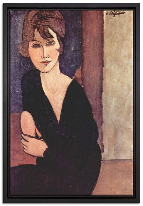 Amedeo Modigliani - Sitzende Frau   auf Leinwandbild gerahmt Größe 60x40