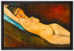 Amedeo Modigliani - Nu Couché au coussin bleu  auf Leinwandbild gerahmt Größe 60x40