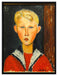 Amedeo Modigliani - Der Junge mit den blauen Augen   auf Leinwandbild gerahmt Größe 80x60