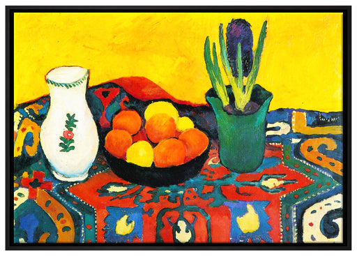 August Macke - Stillleben Still Life Hyacinths Carpet  auf Leinwandbild gerahmt Größe 100x70