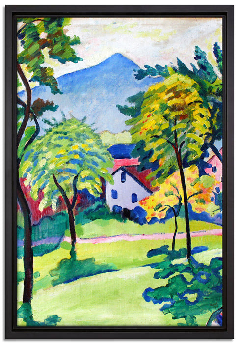 August Macke - Tegernsee Landschaft Anagoria  auf Leinwandbild gerahmt Größe 60x40