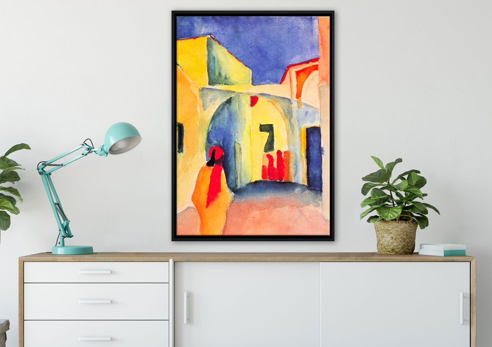 August Macke - Blick auf eine Allee in Tunis  auf Leinwandbild gerahmt verschiedene Größen im Wohnzimmer