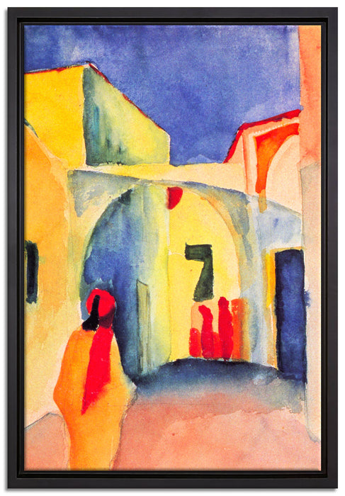 August Macke - Blick auf eine Allee in Tunis   auf Leinwandbild gerahmt Größe 60x40