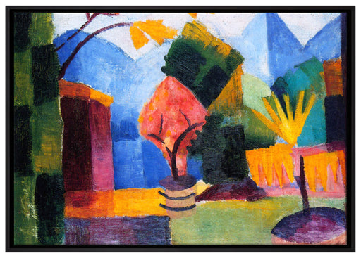 August Macke - Garten am Thuner See  auf Leinwandbild gerahmt Größe 100x70