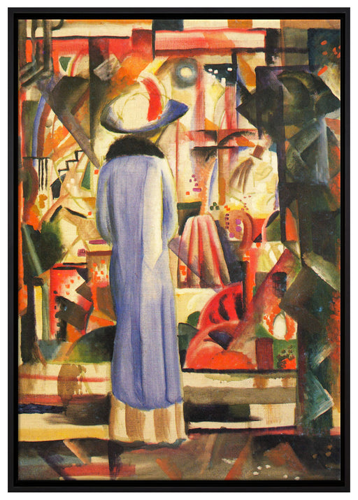 August Macke - Großes helles Schaufenster  auf Leinwandbild gerahmt Größe 100x70
