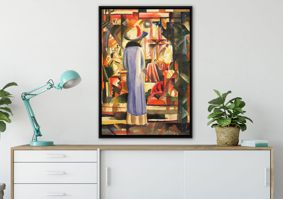 August Macke - Großes helles Schaufenster  auf Leinwandbild gerahmt verschiedene Größen im Wohnzimmer
