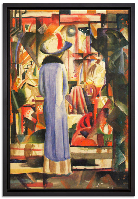 August Macke - Großes helles Schaufenster   auf Leinwandbild gerahmt Größe 60x40