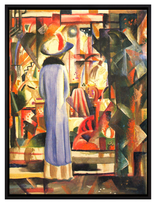 August Macke - Großes helles Schaufenster   auf Leinwandbild gerahmt Größe 80x60
