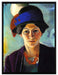 August Macke - Frau des Künstlers mit Hut  auf Leinwandbild gerahmt Größe 80x60