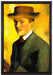 August Macke - Selbstportrait mit Hut   auf Leinwandbild gerahmt Größe 60x40