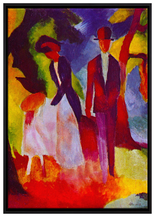 August Macke - Leute am blauen See  auf Leinwandbild gerahmt Größe 100x70