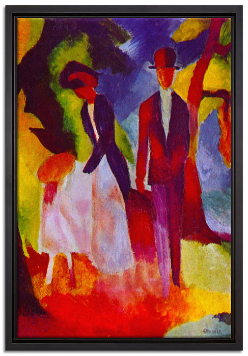 August Macke - Leute am blauen See   auf Leinwandbild gerahmt Größe 60x40