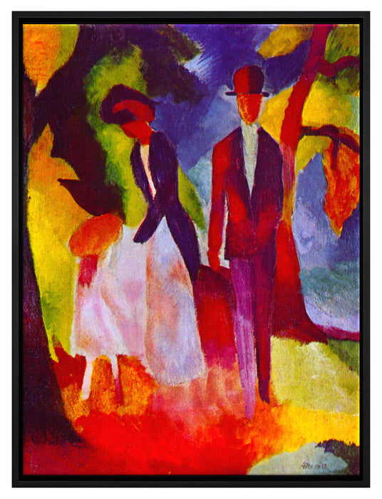 August Macke - Leute am blauen See   auf Leinwandbild gerahmt Größe 80x60