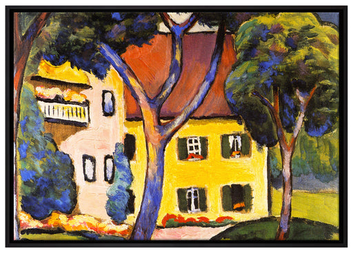 August Macke - Staudacher Haus Tegernsee auf Leinwandbild gerahmt Größe 100x70