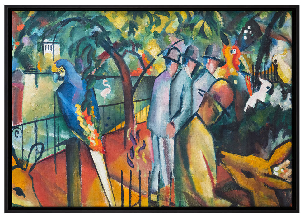 August Macke - Zoologischer Garten auf Leinwandbild gerahmt Größe 100x70