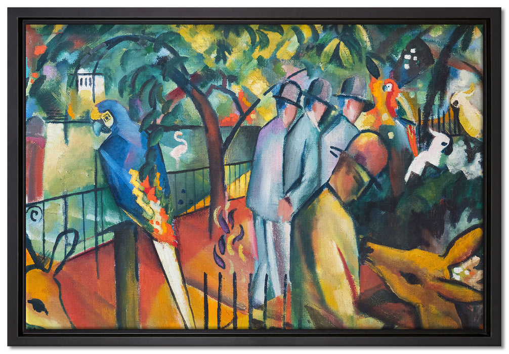 August Macke - Zoologischer Garten  auf Leinwandbild gerahmt Größe 60x40