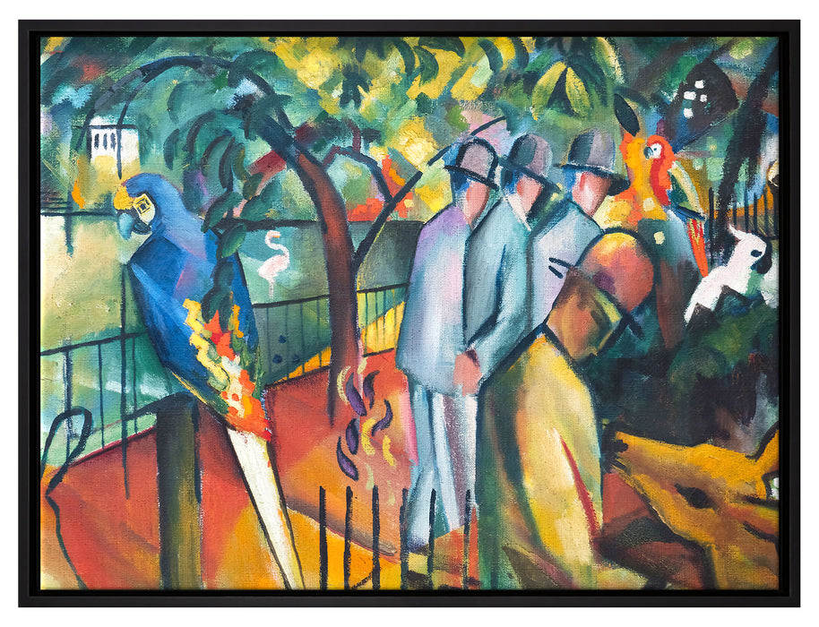 August Macke - Zoologischer Garten  auf Leinwandbild gerahmt Größe 80x60