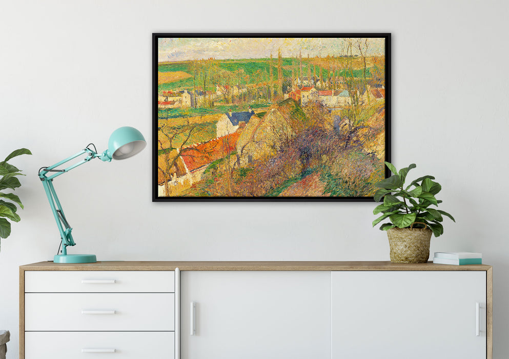 Camille Pissarro - VUE SUR LE VILLAGE D'OSNY  auf Leinwandbild gerahmt verschiedene Größen im Wohnzimmer