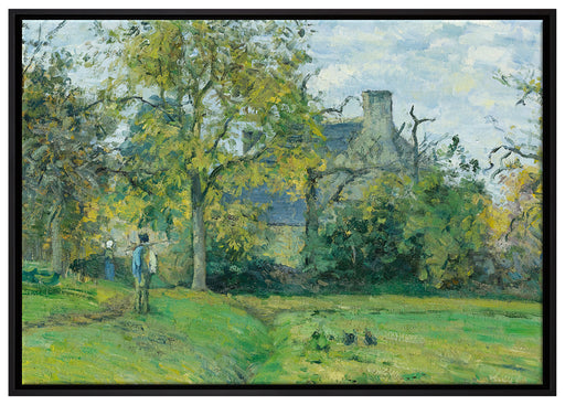 Camille Pissarro - LA MAISON DE PIETTE À MONTFOUCAULT  auf Leinwandbild gerahmt Größe 100x70