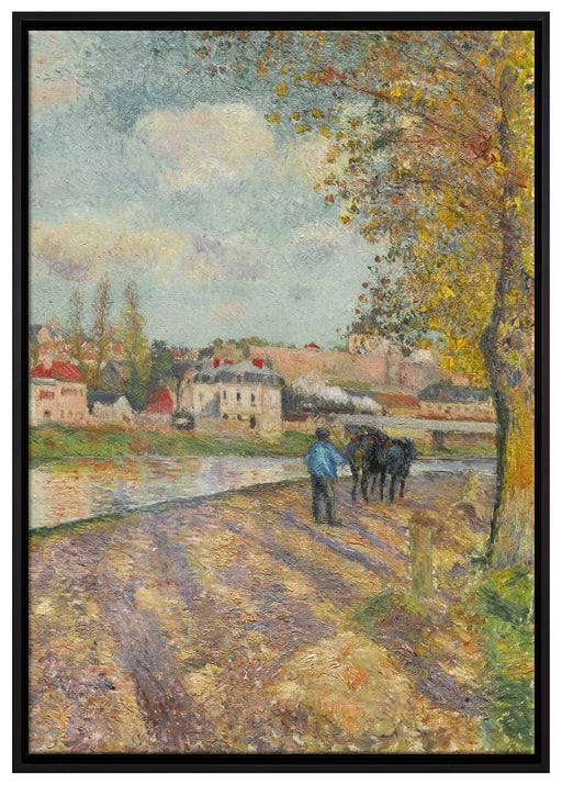 Camille Pissarro - CHEMIN DE LÉCLUSE SAINT-OUEN-L?AUM auf Leinwandbild gerahmt Größe 100x70