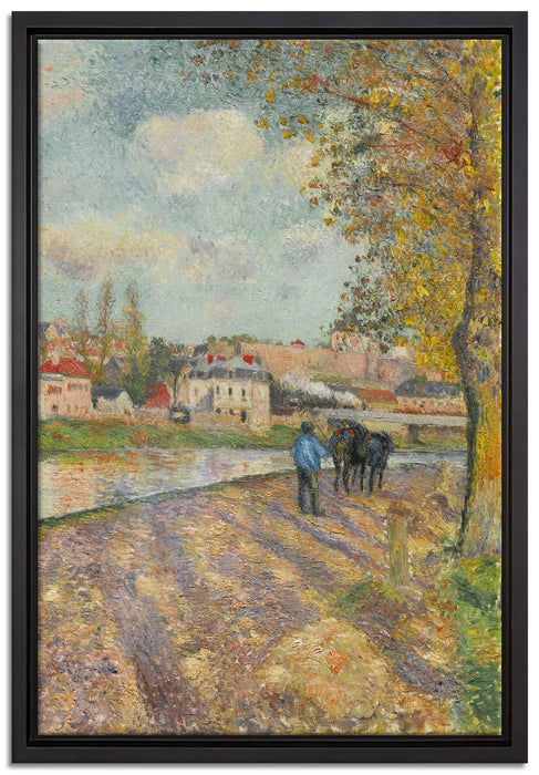 Camille Pissarro - CHEMIN DE LÉCLUSE SAINT-OUEN-L?AUM  auf Leinwandbild gerahmt Größe 60x40