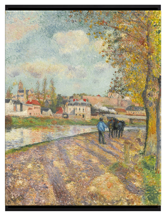 Camille Pissarro - CHEMIN DE LÉCLUSE SAINT-OUEN-L?AUM  auf Leinwandbild gerahmt Größe 80x60