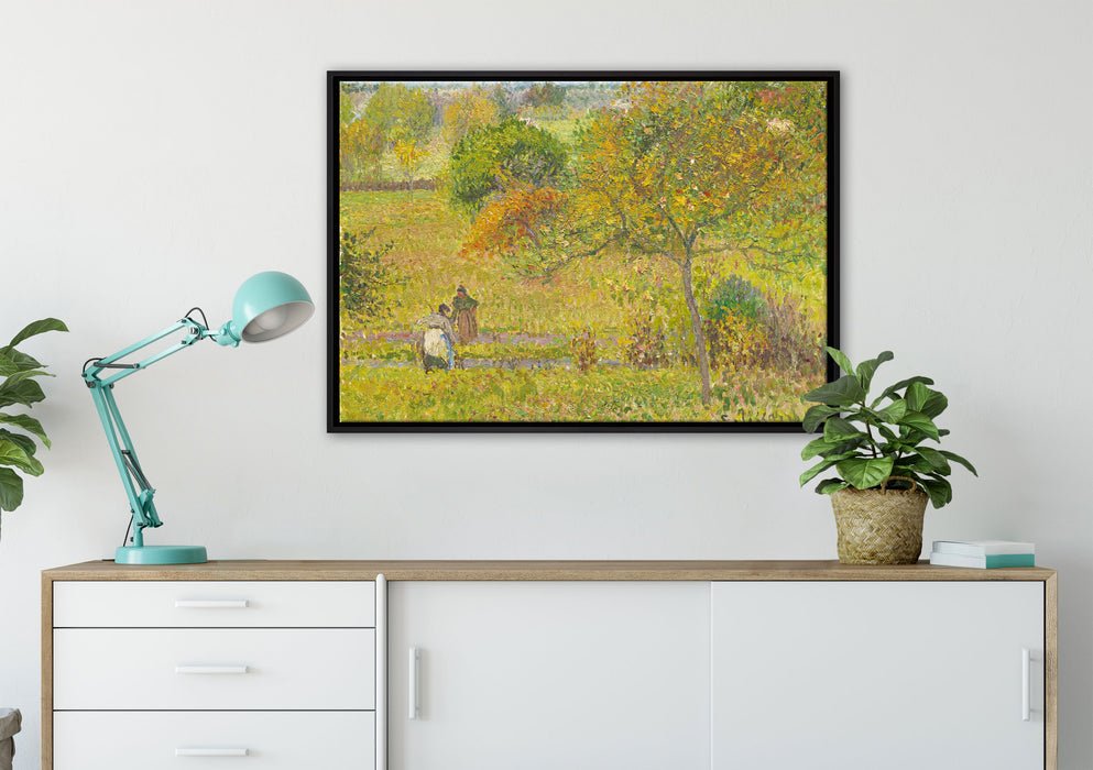 Camille Pissarro - AUTOMNE À ERAGNY  auf Leinwandbild gerahmt verschiedene Größen im Wohnzimmer